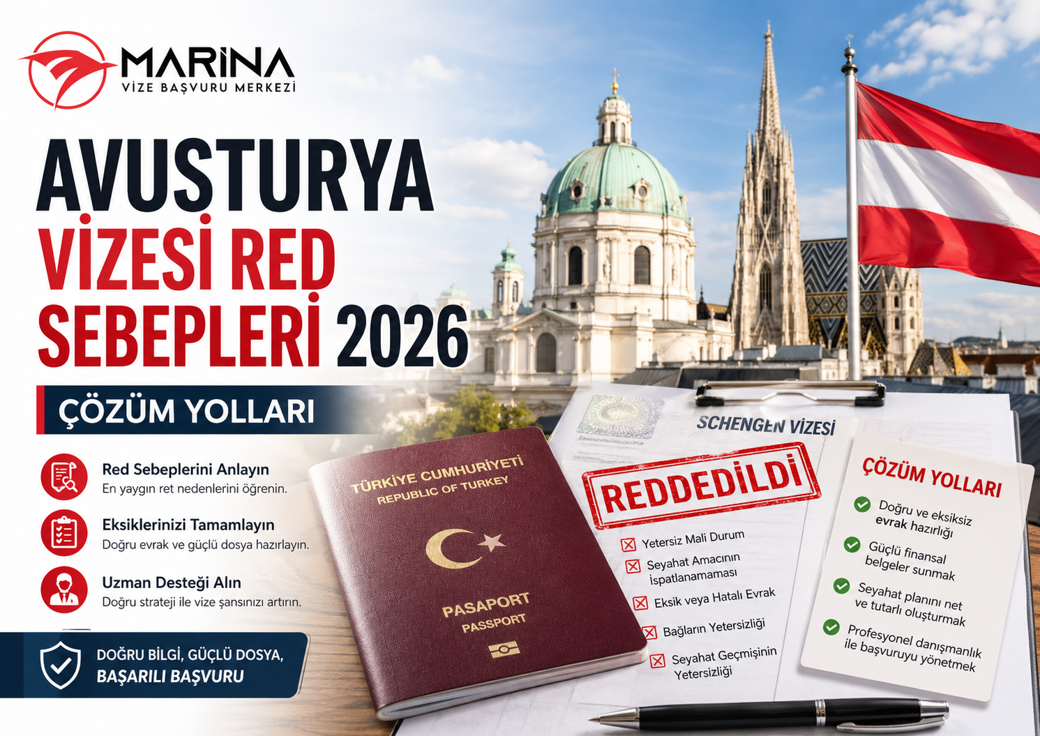 Avusturya Vizesi Red Sebepleri 2026 ve Çözüm Yolları